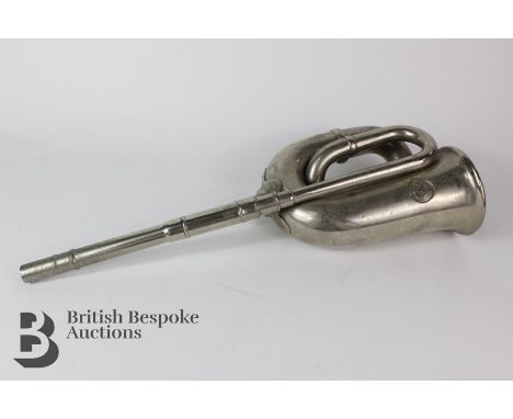Early 20th century Joseph Lucas chrome-plated bugle style horn no 38, approx 44 cms in length.&nbsp;