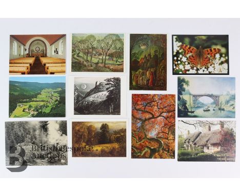 Two boxes of vintage postcards, including a good quantity of postcards relating to Medieval art, tapestry and architecture, i
