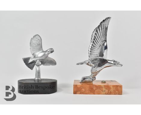Two vintage car mascots including a&nbsp; large 'Winged Eagle' radiator mascot for a vintage Alvis 'Speed 20' or Speed 25' Al