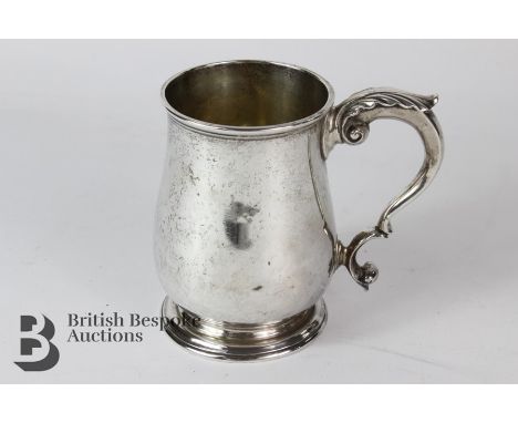 Victorian silver tankard, London hallmark, dated 1856, mm Charles Thomas &amp; George Fox, approx 11 cms h.&nbsp;