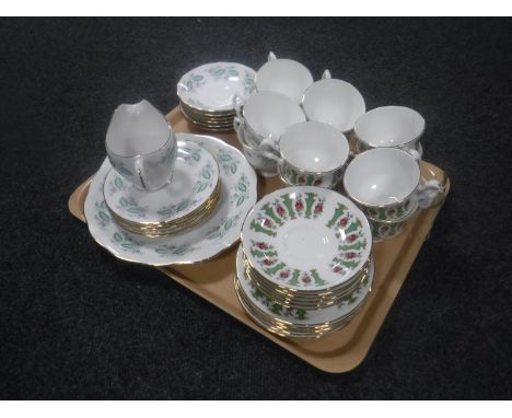 A tray of twenty piece Royal Kent tea service and eight piece Royal Kent tea service 