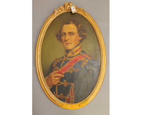 Twentieth Century School : Portrait of Rt. Hon Lord De Tabley - Lt.Col. Earl of Chester's Yeomanry Cavalry, oil on panel, 66 