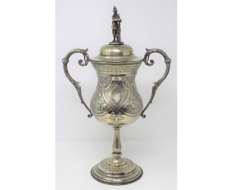 Durham Light Infantry Interest: A silver-plated twin-handled trophy, inscribed '4th V.B. D.L.I. K Company, Stanley, Tradesmen