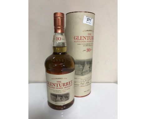 One bottle - The Glenturret single malt Scotch Whisky aged 10 years, in tube.