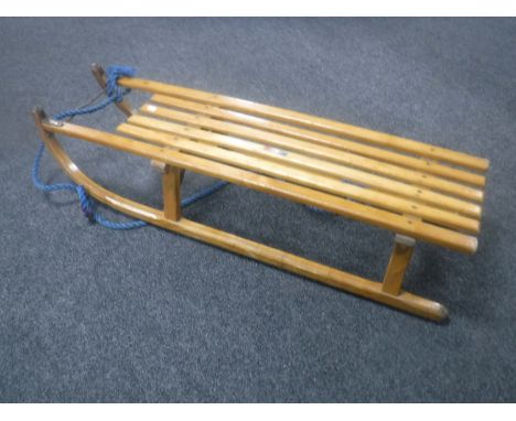 A vintage wooden sledge 