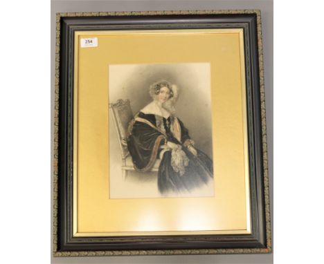 Johannes Notz : Portrait of a seated lady wearing a black dress, pastel, 30 cm x 22 cm, framed. 