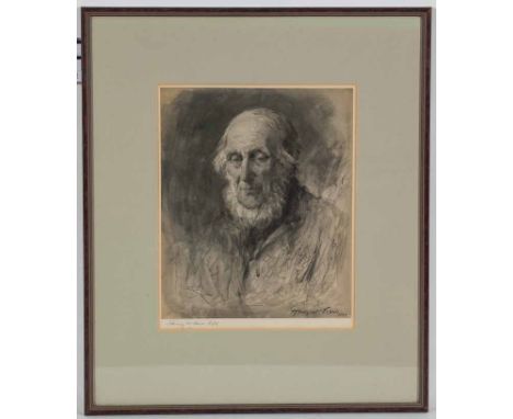 HENRY WRIGHT KERR RSA RSW (SCOTTISH 1857 - 1936)
PORTRAIT OF AN AGED MAN
watercolour on paper, signed, further signed in penc