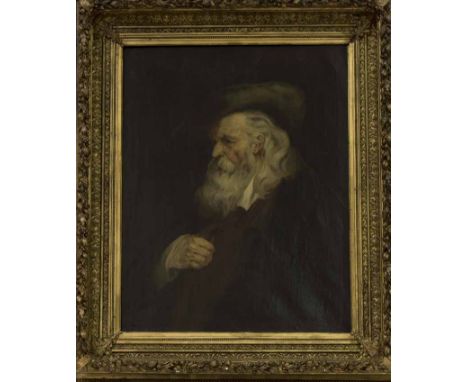 19TH CENTURY ITALIAN SCHOOL, 
PORTRAIT OF AN ELDERLY BEARDED MAN 
oil on canvas, signed "Giovani".
93cm x 72.5cm
Framed