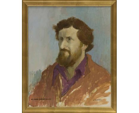 RON STENBERG (NEW ZEALAND 1919-), 
PORTRAIT OF JAMES MORRISON
oil on canvas, signed 
55cm x 45cm 
Framed 
