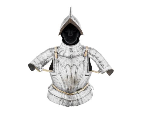 **A COMPOSITE PARTIAL NORTH GERMAN LIGHT FIELD ARMOUR, SECOND HALF OF THE 16TH CENTURY comprising burgonet with rounded skull