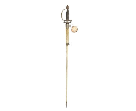 A FINE FRENCH SMALL-SWORD WITH CHISELLED AND GILT IRON HILT, CIRCA 1770, RETAILED BY CULLUM, CHARING CROSS, BY TRADITION THAT