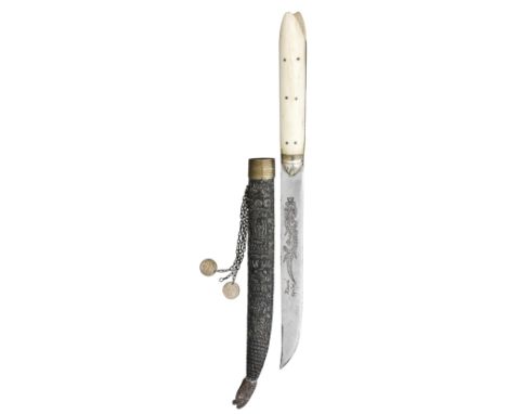 AN OTTOMAN BALKAN DAGGER (BICHAQ), 19TH CENTURY AND A MIDDLE EASTERN DAGGER the first with straight blade double-edged at the