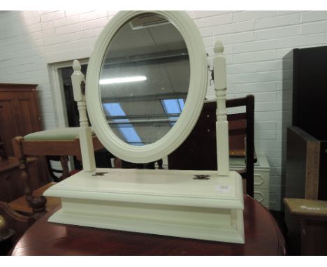 A modern painted dressing table mirror/trinket
