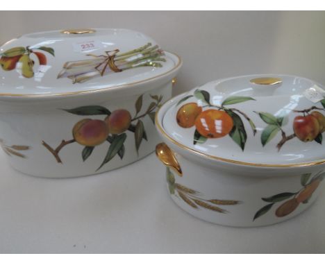 Two Royal Worcester Evesham tureens