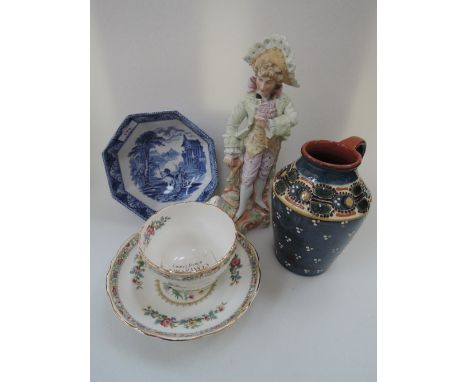 A selection of ceramics including Coalport Ming cup and saucer and bisque figure