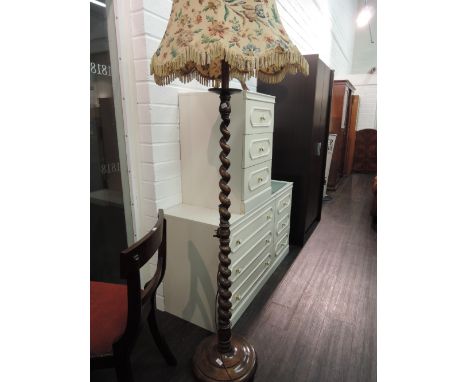 An early to mid 20th Century twist column standard lamp