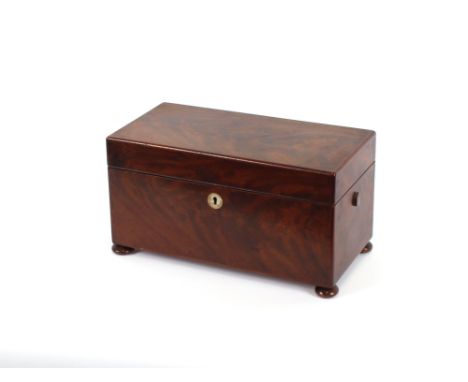 A 19th Century Victorian mahogany rectangular two compartment tea caddy, 32cm wide