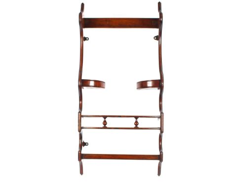 A 19th Century oak hanging wall display shelf, 83cm x 39cm