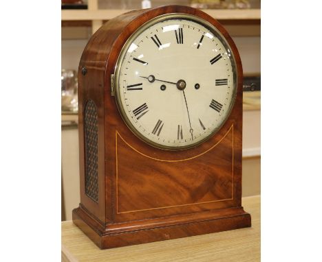 A twin fusee mahogany bracket clock width 27cm height 37cm