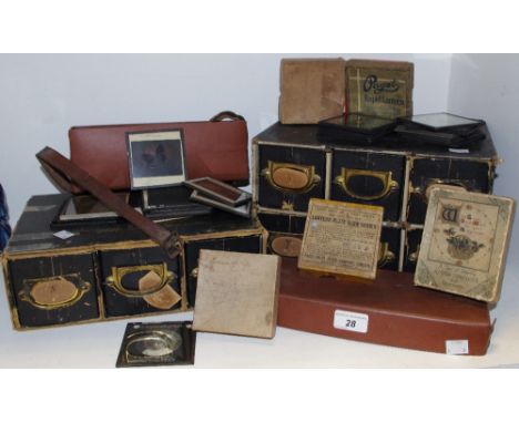 Magic Lantern slides - approx 360, various subjects, Bible, Travel;  Scotland;  Devon;  Agricultural;  in three case