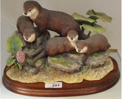 Border Fine Arts -  'Keeping Close' by Ray Ayres limited edition no. 240/1750, on mahogany stand, model no. B0795, boxed 