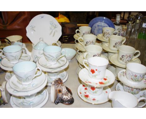 Royal Albert Festival pattern tea setting for six, including tea pot, sucrier, milk jug, tea cups, saucers, tea plates and ca