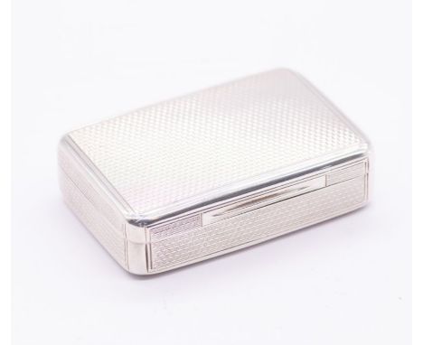 A George III silver snuff box, the entire with engraved wave decoration, gilt interior, hallmarked by Joseph Ash I., London, 