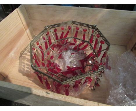 A ruby and clear coloured ceiling bag shade