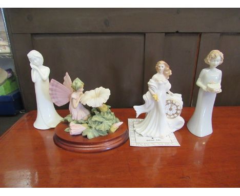 A Royal Worcester figure "Eternity" in celebration of the year 2000, two Royal Worcester "Moments" figures and a Border Fine 