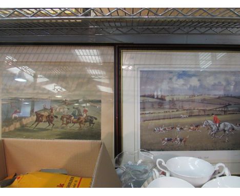 Four hunting prints including limited edition Fernie Hunt