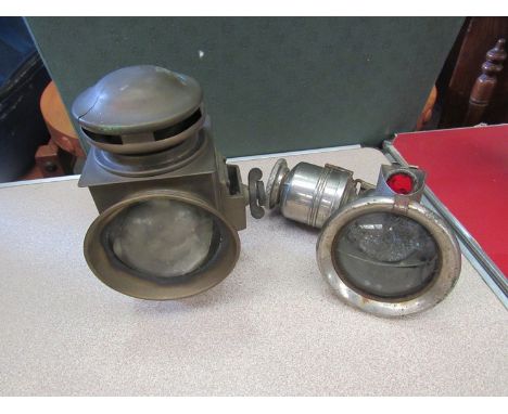 A vintage carbide lamp and a brass I.M.I example a/f (2)