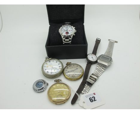 Two Slim Rolled Gold Cased Openface Pocketwatches, together with a Limit openface pocketwatch, a vintage ladies wristwatch, o