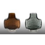 Whitefriars - Geoffrey Baxter: Two Textured Range Concentric Rectangles or TV Glass Vases, in