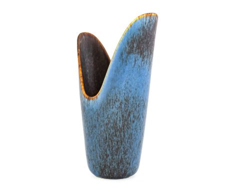 Gunnar Nylund (Swedish, 1904-1997) for Rorstrand: A Pottery Vase, blue mottled glaze, incised factory mark and GN ARZ, 18cmCo