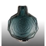 Whitefriars - Geoffrey Baxter: A Large Textured Range Banjo Glass Vase, in indigo, pattern 9681,