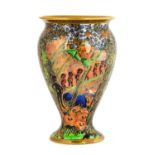 A Wedgwood Flambé Fairyland Lustre Imps on a Bridge 2351 Vase, designed by Daisy Makeig-Jones,