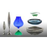 Vicke Lindstrand (1904-1983) for Kosta: A Blown Clear Glass Bowl, with bubbles, acid stamped