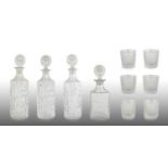 Whitefriars - Geoffrey Baxter: A Group of Textured Glacier and Everest Glass, in flint, comprising a