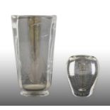 Edward Hald (1883-1980) for Orrefors: A Clear Blown Glass Vase, of tapering cylindrical form,