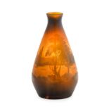 Paul Nicolas at D'Argental: A Cameo Glass Vase, decorated with a landscape and the three towers of