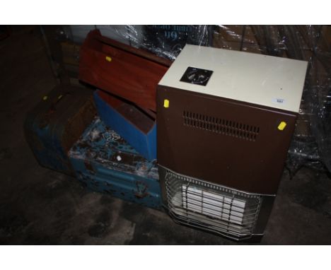 AN AMMUNITION BOX, GAS HEATER ETC
