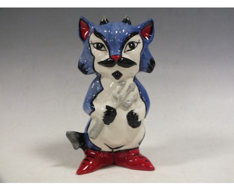 A LORNA BAILEY CERAMIC DEVIL CAT FIGURE 