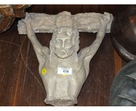 A WALL HANGING CERAMIC STUDY OF JESUS ON THE CROSS