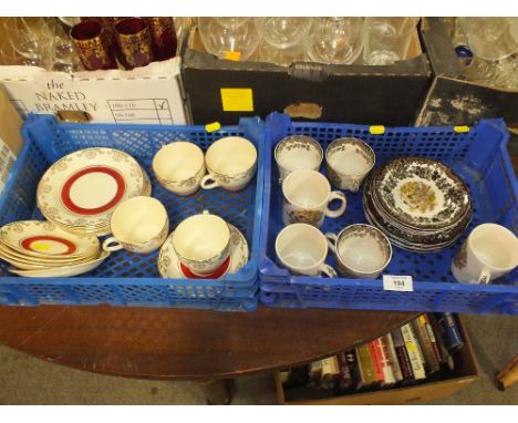 TWO SMALL TRAYS OF ROYAL WORCESTER PALISSEY GAME SERIES CHINA AND BESWICK CHINA