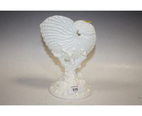 A ROYAL WORCESTER PLAIN WHITE CONCH SHELL VASE