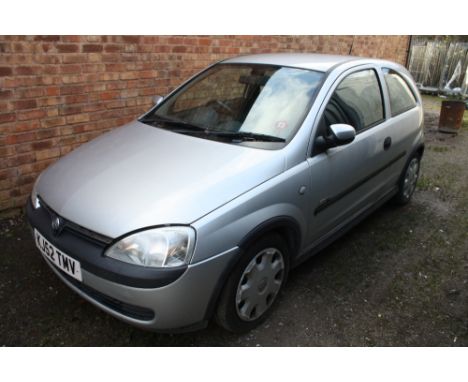 A VAUXHALL CORSA 1200 CC PETROL 'KJ52 TMV', MOT 14TH NOVEMBER  2020