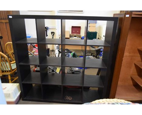 MODERN DARK FINISH SHELF UNIT, 150CM WIDE