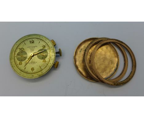 A gentleman's chronograph wristwatch movement, ITA, Geneve