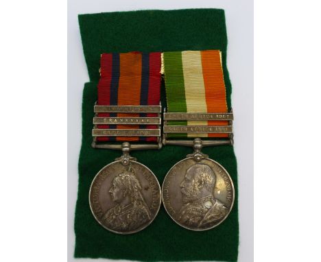 Two medals to 9844 Corpl. K. W. (Klaus Wohlfard) Hansen Cpl. 4th Company 1st Imperial Yeomanry, Queen's South Africa Medal wi