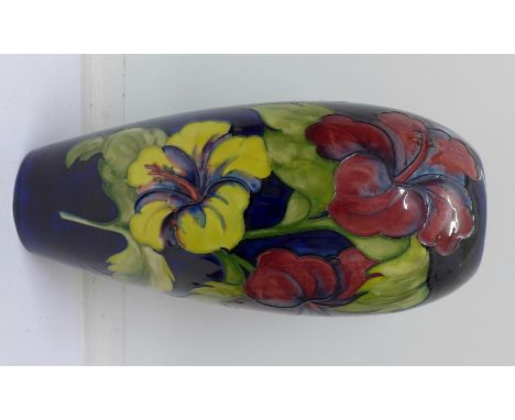 A large Moorcroft hibiscus pattern vase, 36.5cm